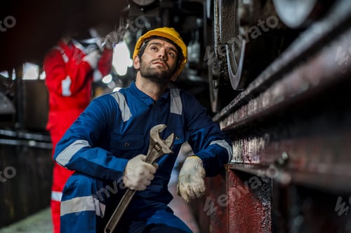 Preview: Engineer checking construction process railway and checking work on railroad station