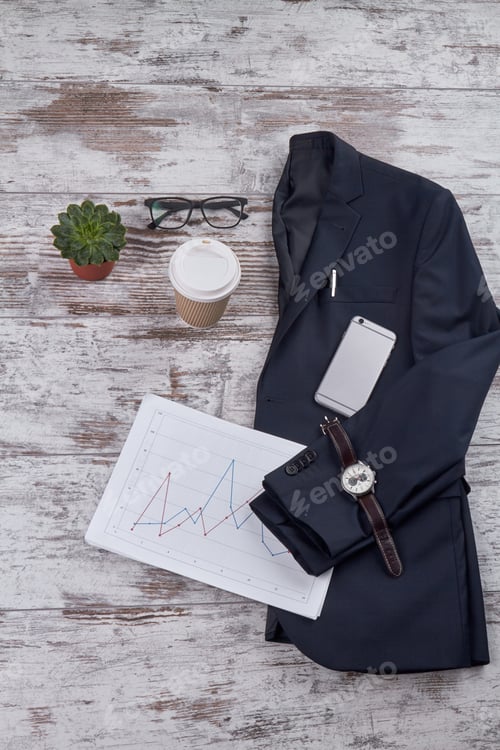 Preview: Vertical shot office desk accessories.