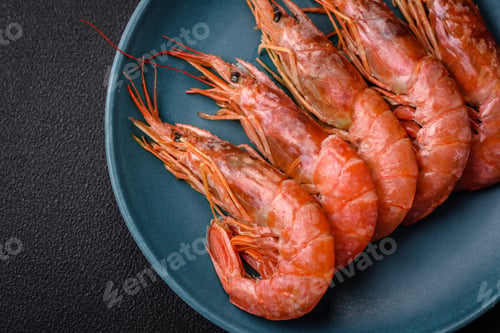 Preview: Tiger shrimp or langoustine boiled with spices and salt