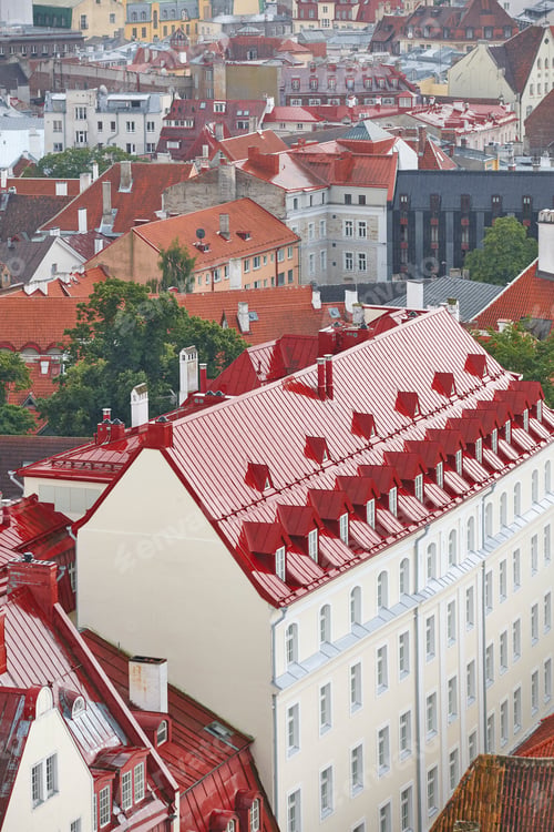 Preview: Tallinn old town cityscape view. Tourism landmark. Estonia. Europe