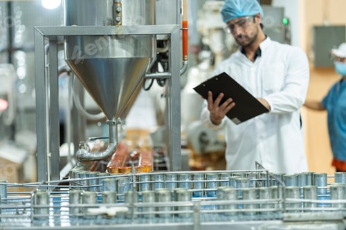 Preview: food manufacturing worker overseeing an automated filling system