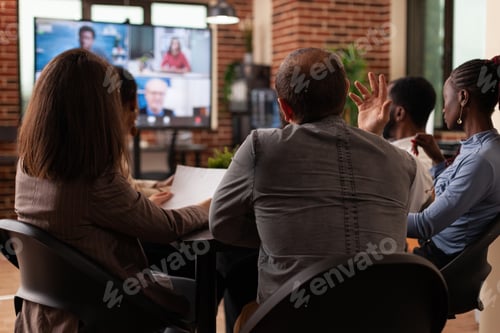 Preview: Group of diverse team working at company collaboration