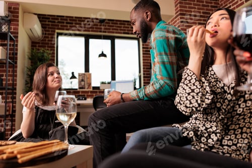 Preview: African american adult male listening woman talk