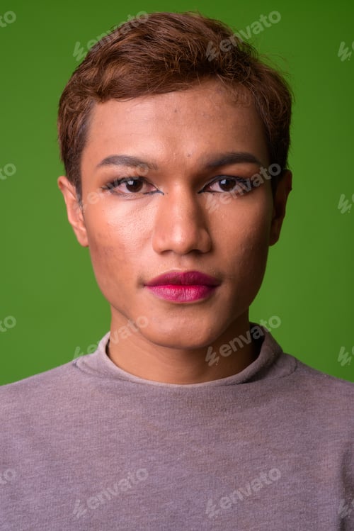 Preview: Androgynous young Asian man wearing makeup