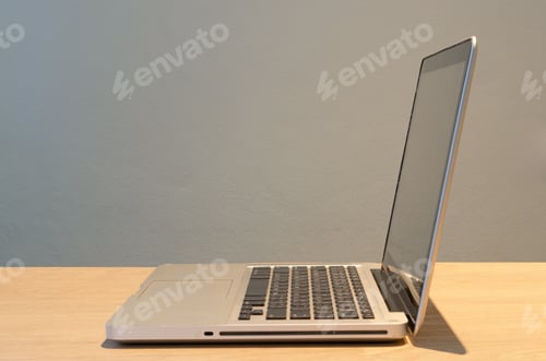Preview: computer laptop on a desk in the office.