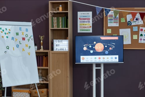 Preview: Learning materials in preschool room interior