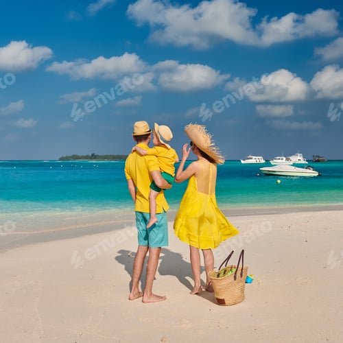 Preview: Family with three year old boy on beach