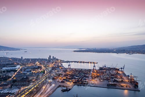 Preview: New skycrapers district of Izmir City view from Bayrakli Hill. Turkey.