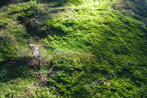 Preview: Extreme closeup sot of the surface of a rock with moss