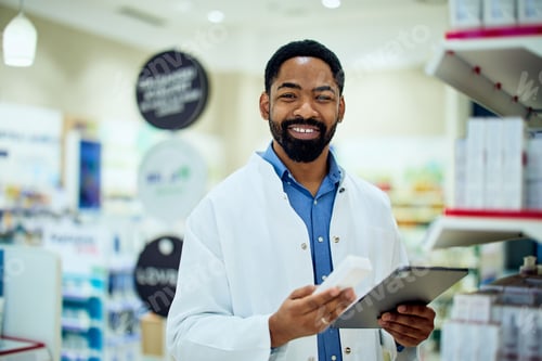 Preview: Confident Pharmacist Assisting Customers in a Modern Well-Organized Pharmacy Setting