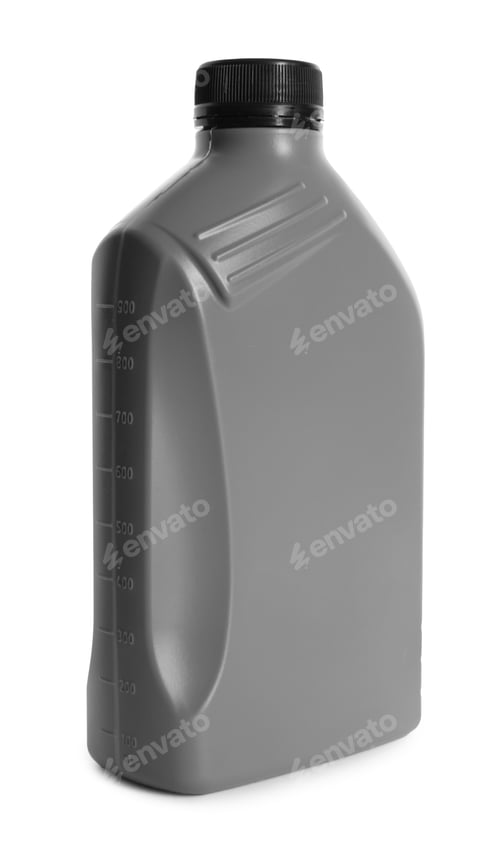 Preview: One grey plastic canister on white background
