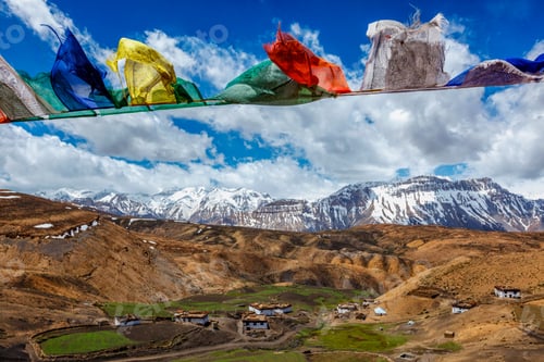 Preview: Buddhist flags in sky