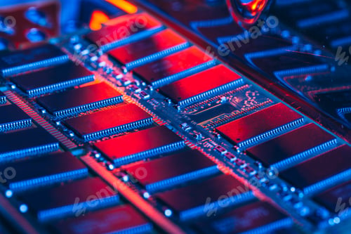 Preview: computer random access memory RAM close up