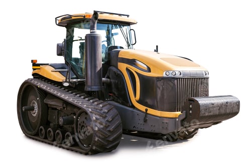 Preview: New yellow caterpillar tractor isolated over white
