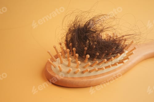 Preview: a brush with lost hair on table