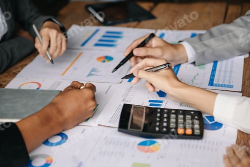 Preview: Business people meeting at office writing notes about sticky notes Laptop,tablet Planning