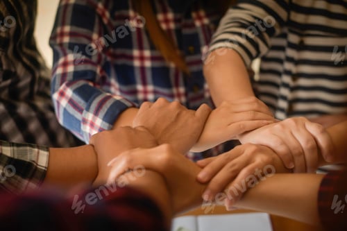 Preview: Business teamwork join hands together. Business teamwork success concept