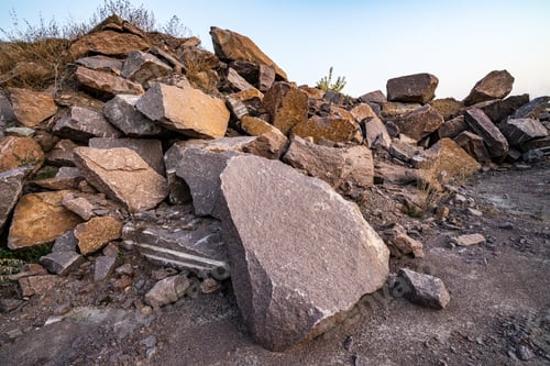 Preview: Stone materials near old flooded stone quarry