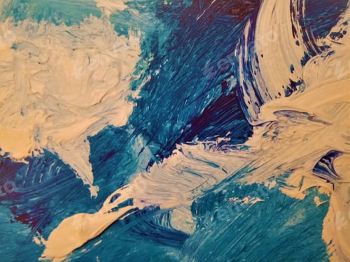 Preview: Abstract Swirls of Blue and White Paint