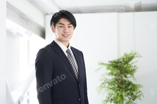 Preview: A Japanese male businessman with a smile.