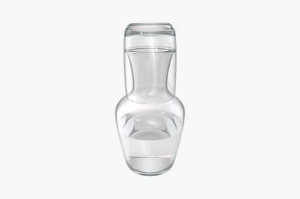 Preview: Transparent cylindrical glass vessel with narrow neck