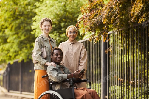 Preview: Portrait of friends near park