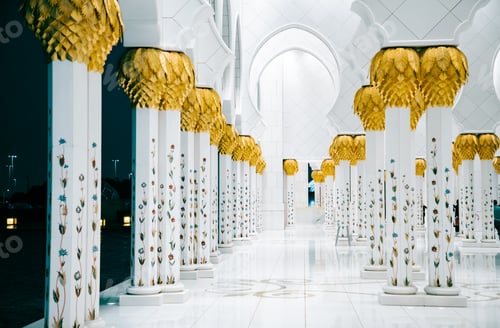 Preview: detail of Sheikh Zayed Grand Mosque in Abu Dhabi United Arab Emirates