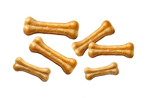 Preview: Dog treats that resemble festive bones for pets, on white background