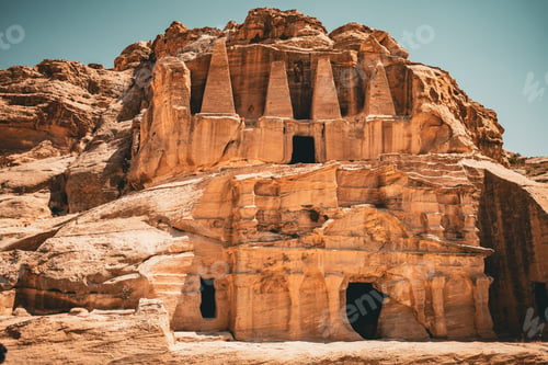 Preview: Ancient Rock-Carved Facade in Petra, Jordan