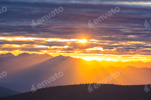 Preview: Mountains on sunset