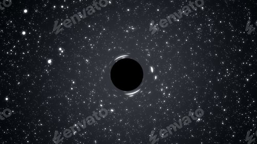 Preview: Black hole flying through the stars. Deep space.