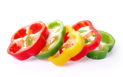 Preview: pepper sliced on white background