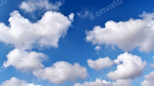 Preview: Blue sky with white fluffy cloud. Cloudscape background.