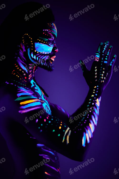 Preview: prayer with UV body art