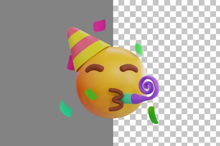 Preview: Partying Emoji 3D Icon