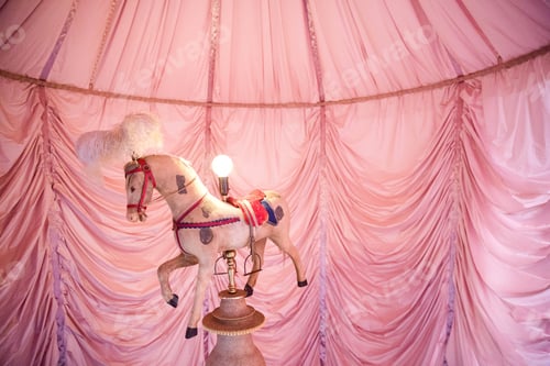 Preview: A horse lamp in a pink circus tent