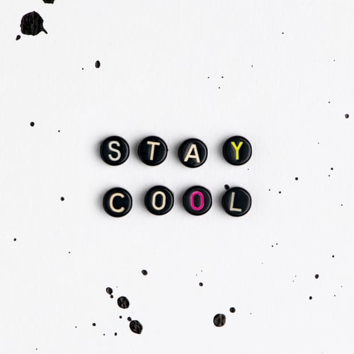 Preview: STAY COOL beads text typography on white