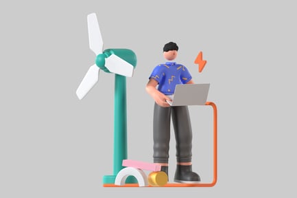 Preview: Wind turbine energy consultant character