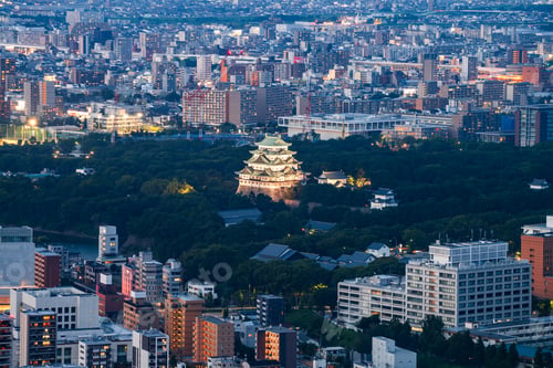 Preview: Nagoya, Japan Cityscape at Dusk