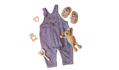 Preview: Clothing for young and newborns. Selective focus.