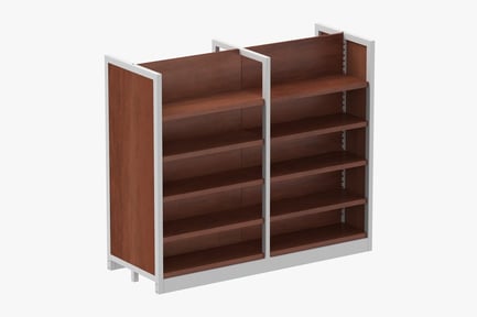 Aperçu: Étagère en bois double largeur avec panneaux latéraux