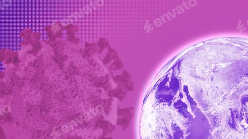 Preview: Coronavirus and Earth Globe on Pink Background