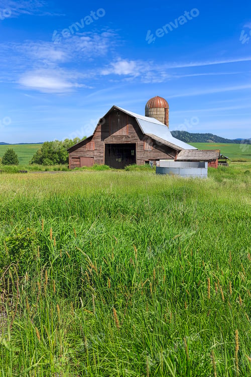 Preview: Barn and silo near Harrison, Idaho.