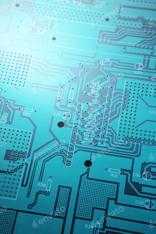 Preview: Background of printed circuit board without chips and components