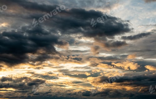 Preview: colorful dramatic sky with cloud at sunset