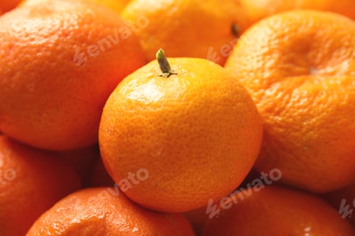 Preview: Pile of ripe tangerines as background, closeup