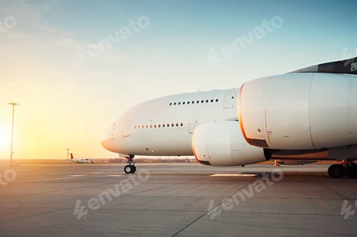 Preview: Huge airplane at the sunset