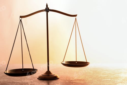 Preview: Scales of justice on table. Law concept