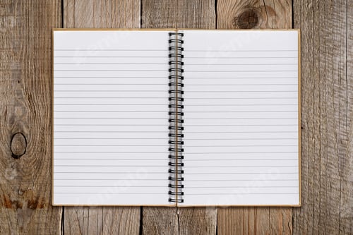 Preview: Notepad on old wooden background