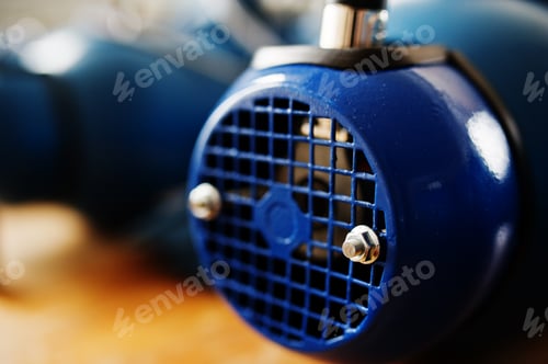 Preview: New blue electric motor at work.